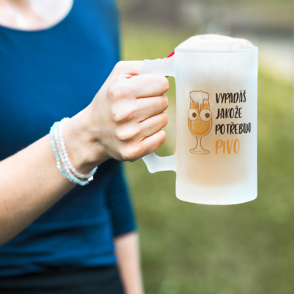 Korbel na pivo - matné sklo
