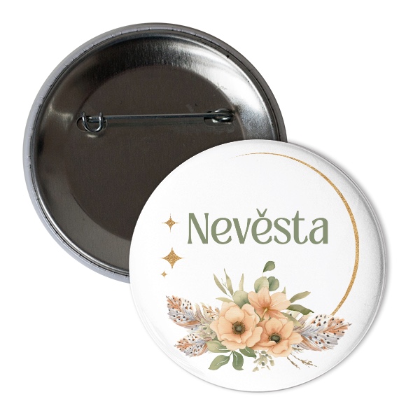 Boho nevěsta květy a pírka