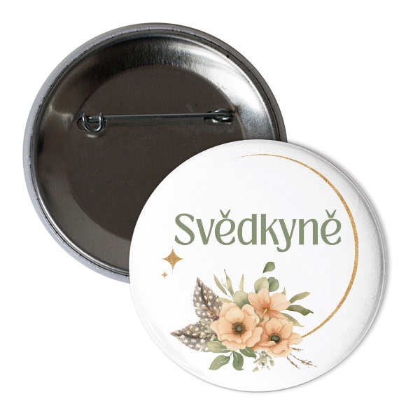 Boho svědkyně květy a pírka