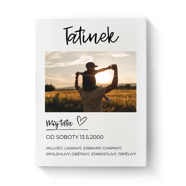 Dárek pro tatínka Můj táta s vlastnostmi a datem