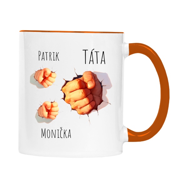 Dárek pro tatínka pěsti se jmény dvou dětí