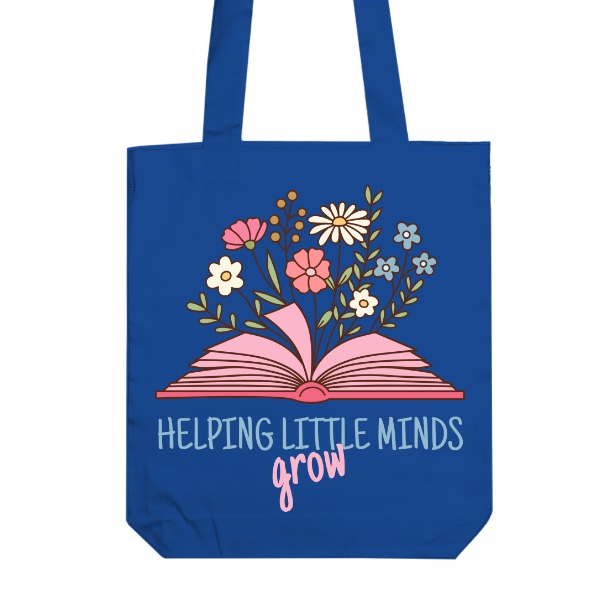 Taška z bio bavlny s potiskem Dárek pro učitelku Helping Little Minds Grow 1