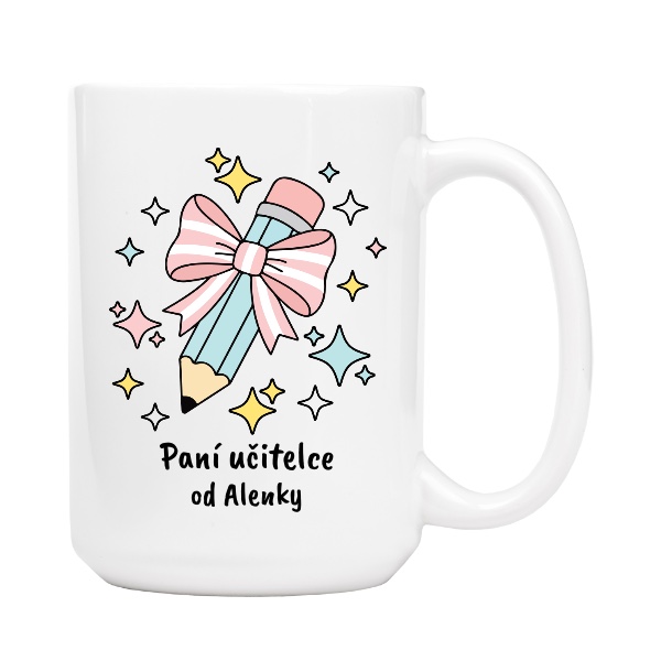 Dárek pro učitelku tužka s mašlí a jménem dítěte
