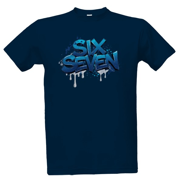 Tričko s potiskem Grafity nápis six seven