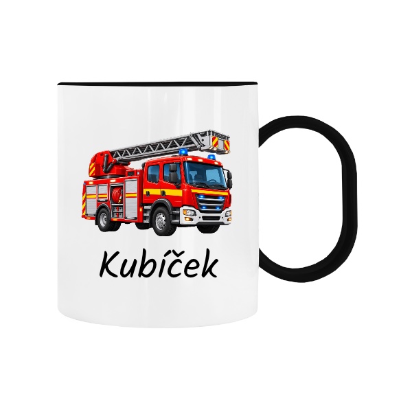 Dětský hrnek plastový s potiskem Hasiči do školky se jménem