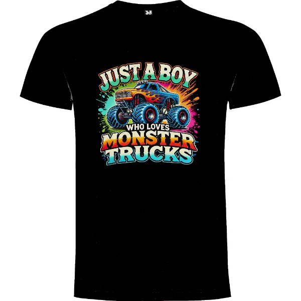 Tričko s potiskem Just a Boy Who Loves Monster Trucks