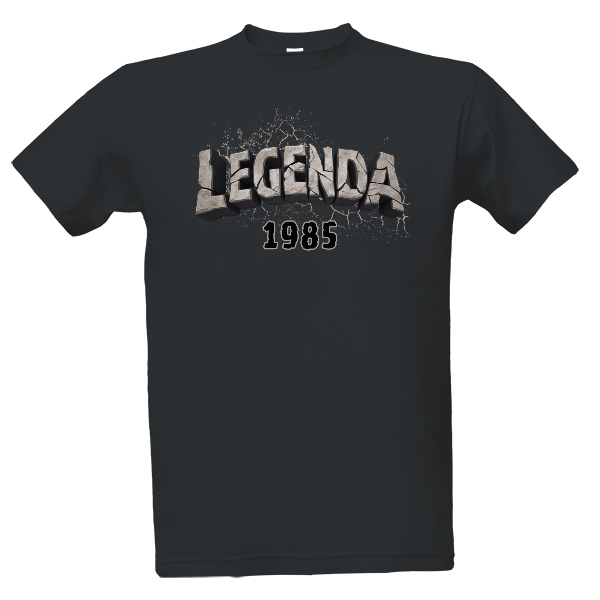 Tričko s potiskem Legenda kamenná písmena 1985