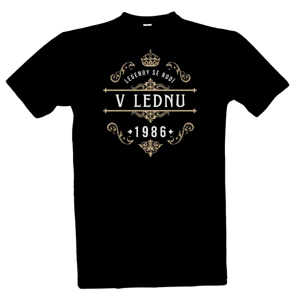 Tričko s potiskem Legendy se rodí v lednu 1986