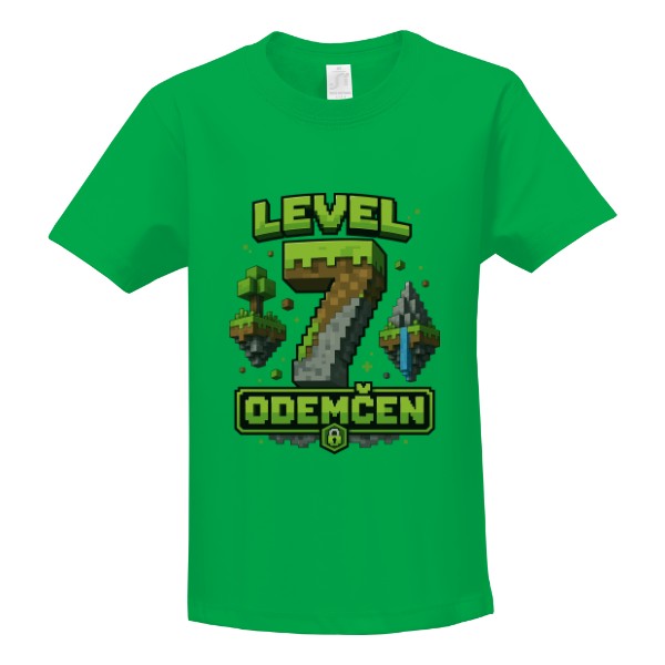 Tričko s potiskem LEVEL 7 ODEMČEN Gamer