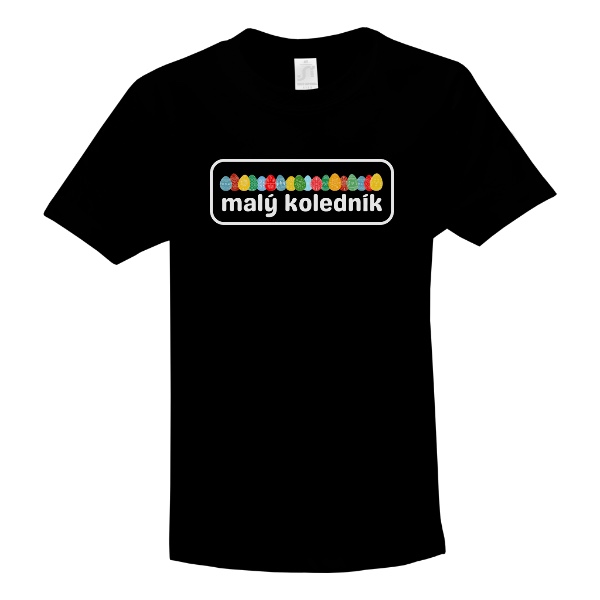 Tričko s potiskem Malý koledník s barevnými kraslicemi