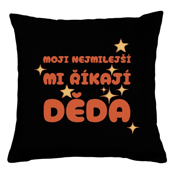 Polštář bavlněný s potiskem Moji nejmilejší mi říkají děda s hvězdami