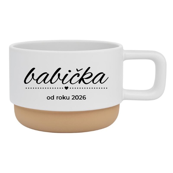Nápis babička se srdíčkem a rokem