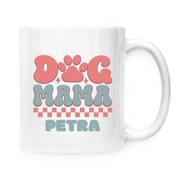 Nápis Dog Mama se jménem