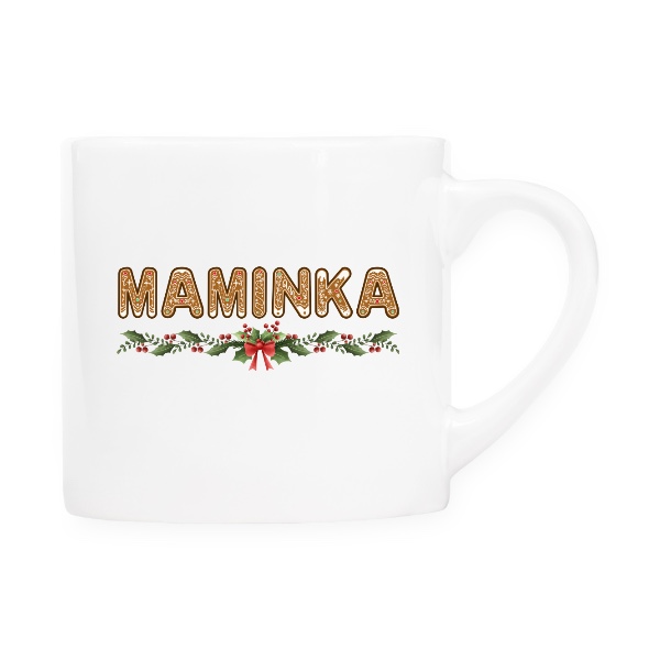 Hrnek espresso (Lungo) s potiskem Nápis maminka a Vánoce z perníčků s upravitelným rokem