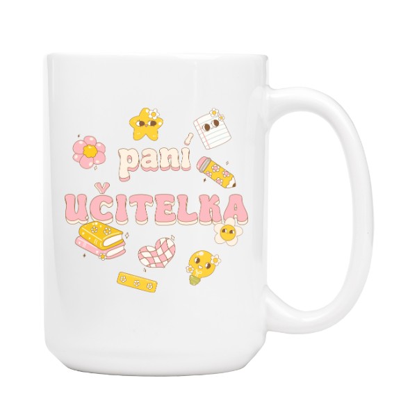 Nápis paní učitelka v retro stylu se jménem