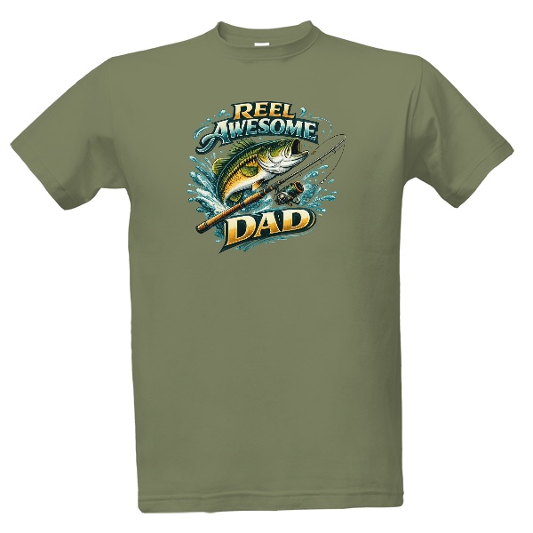 Nápis Reel Awesome Dad s rybou