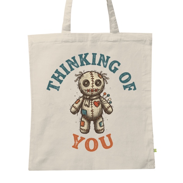 Nápis Thinking of You s woodoo panenkou