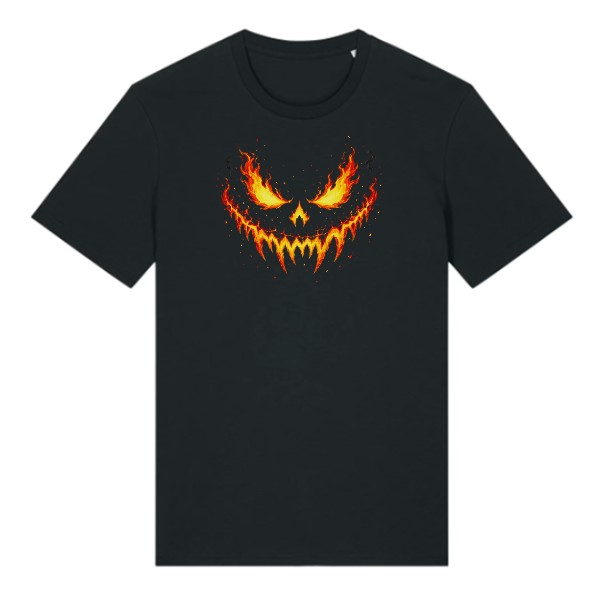 Tričko s potiskem Ohnivá halloweenská tvář