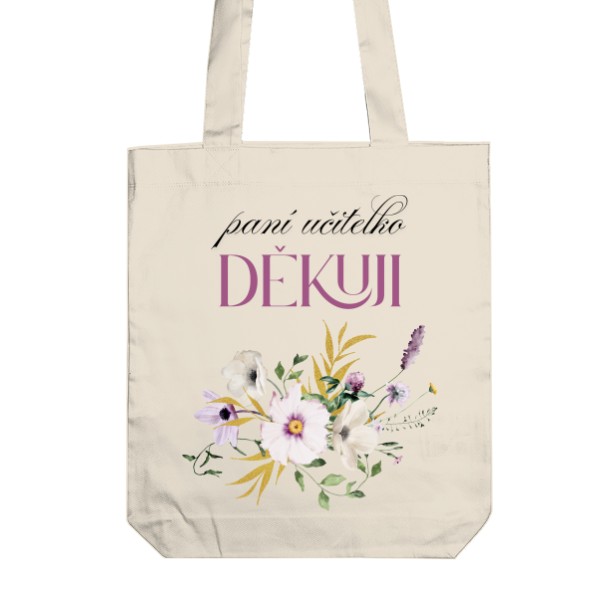 Paní učitelko děkuji s bílými květy