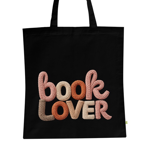 Pletený nápis book lover