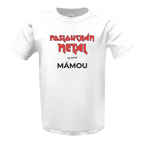 Tričko s potiskem Poslouchám metal se svou mámou 1