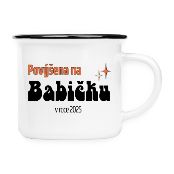 Keramikáček s potiskem Povýšena na babičku v roce 2025