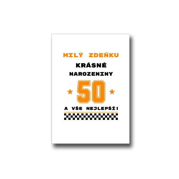 Přání k 50. narozeninám se jménem