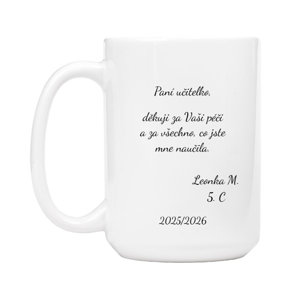 Dárek pro učitelku květy pivoněk a upravitelné poděkování 1