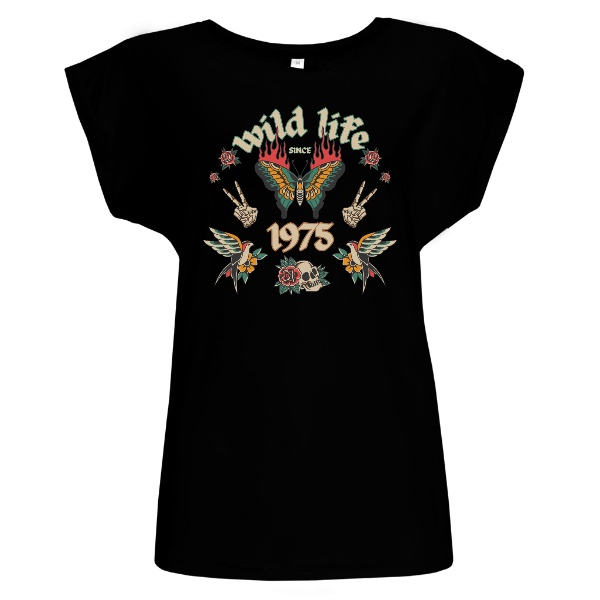 Tričko s potiskem Rockabilly Wild life since 1975 