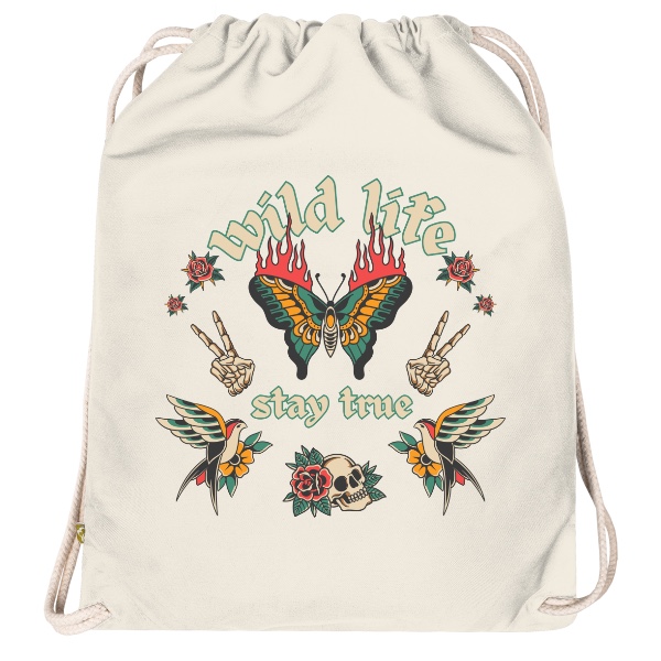Vak na záda Organic  s potiskem Rockabilly Wild life stay true