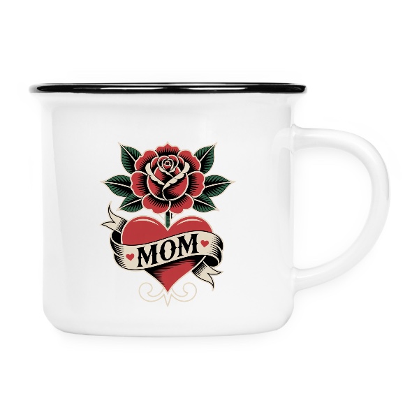 Růže v tattoo stylu s nápisem MOM