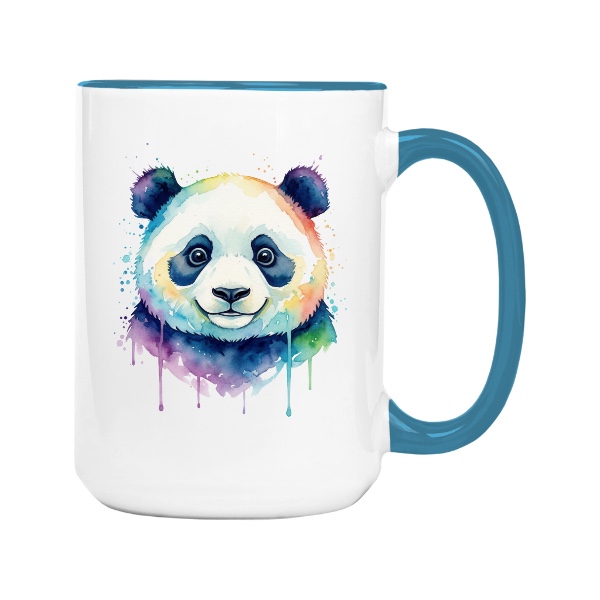 Hrnek velký barevný s potiskem Šťastná panda
