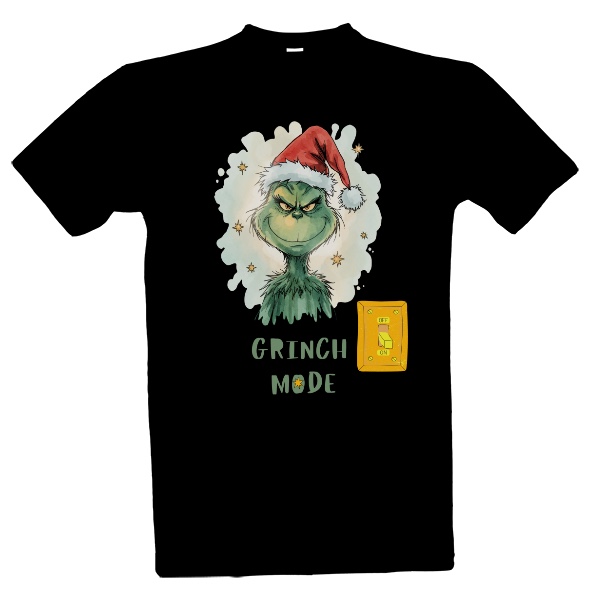 Tričko s potiskem Vánoční Grinch mode on