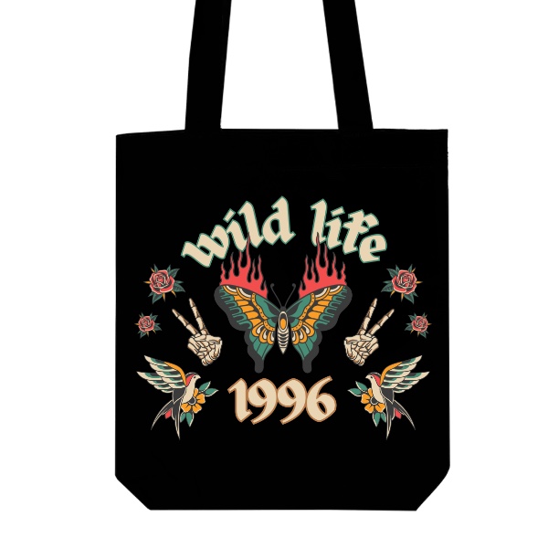 Taška z bio bavlny s potiskem Wild life 1996