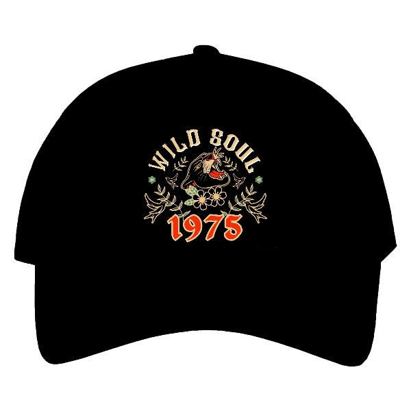 Kšiltovka s potiskem Wild Soul s panterem a rokem narození 1975 retro design