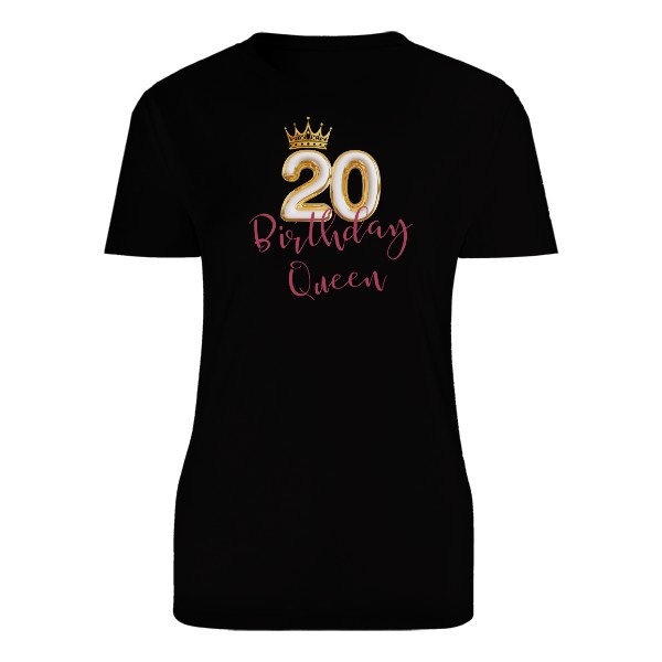 Zlatá korunka 20 Birthday Queen na tmavý podklad