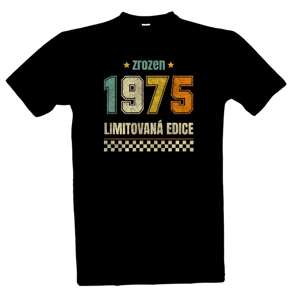 Tričko s potiskem Zrozen 1975 limitovaná edice retro vibe